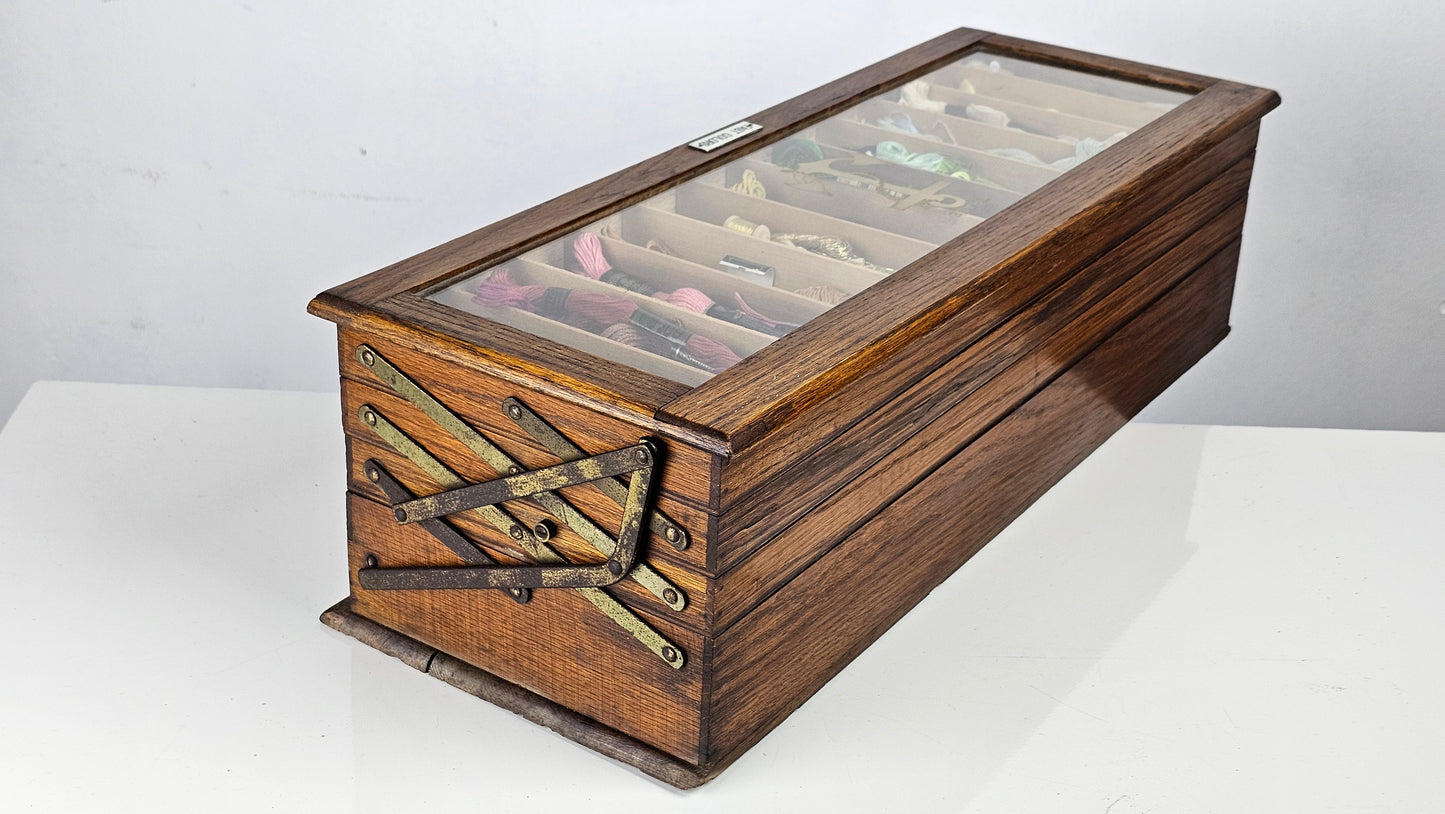 Antique Advertising Haberdashery Sewing Box