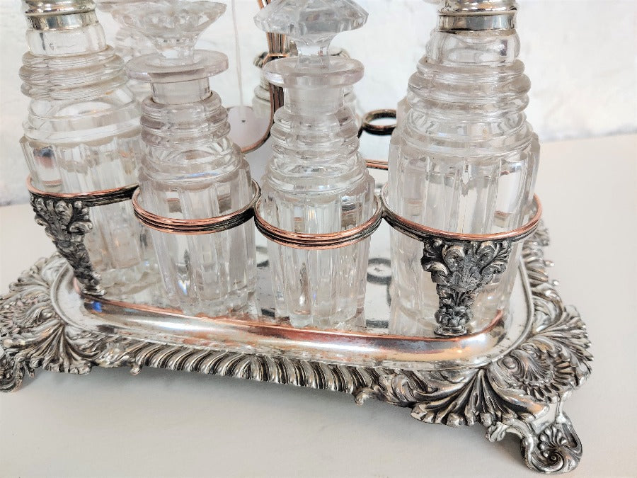 Silver & Cut Glass Cruet Set