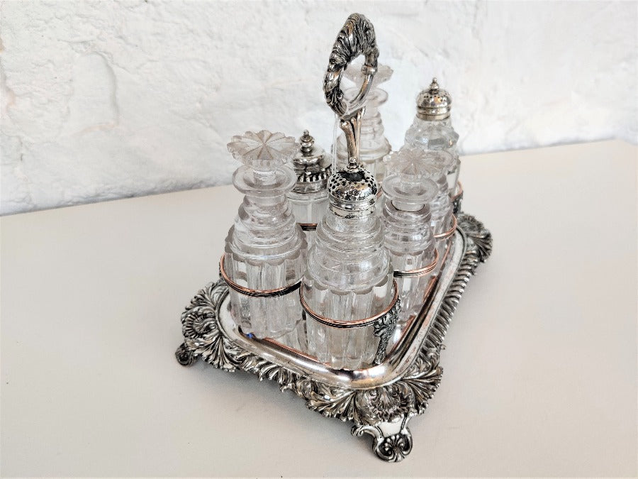 Silver & Cut Glass Cruet Set