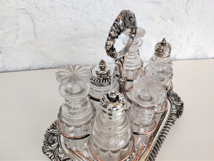 Silver & Cut Glass Cruet Set
