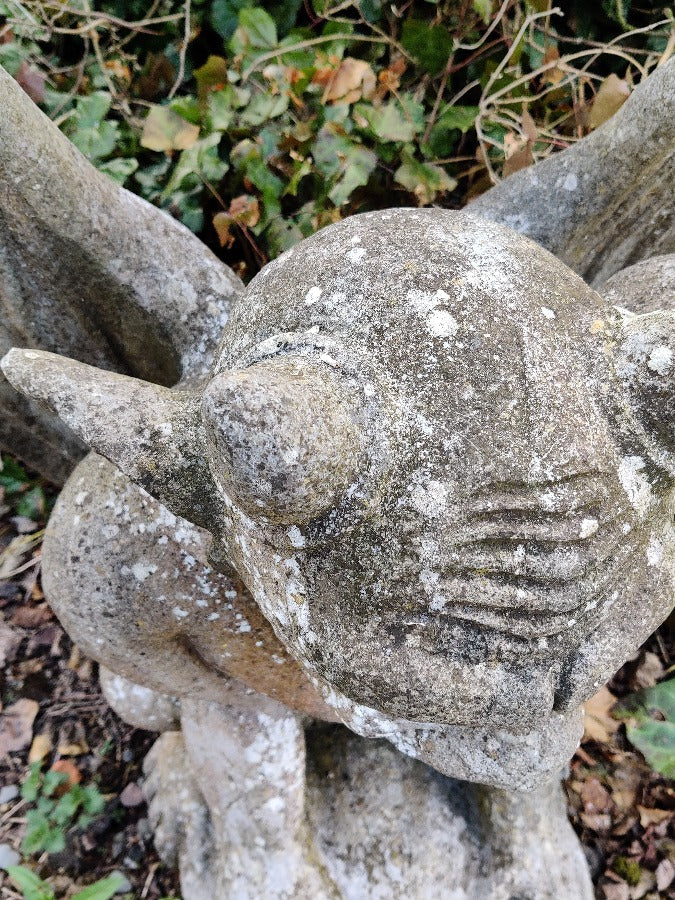 Pair - Hand Carved Stone Statues