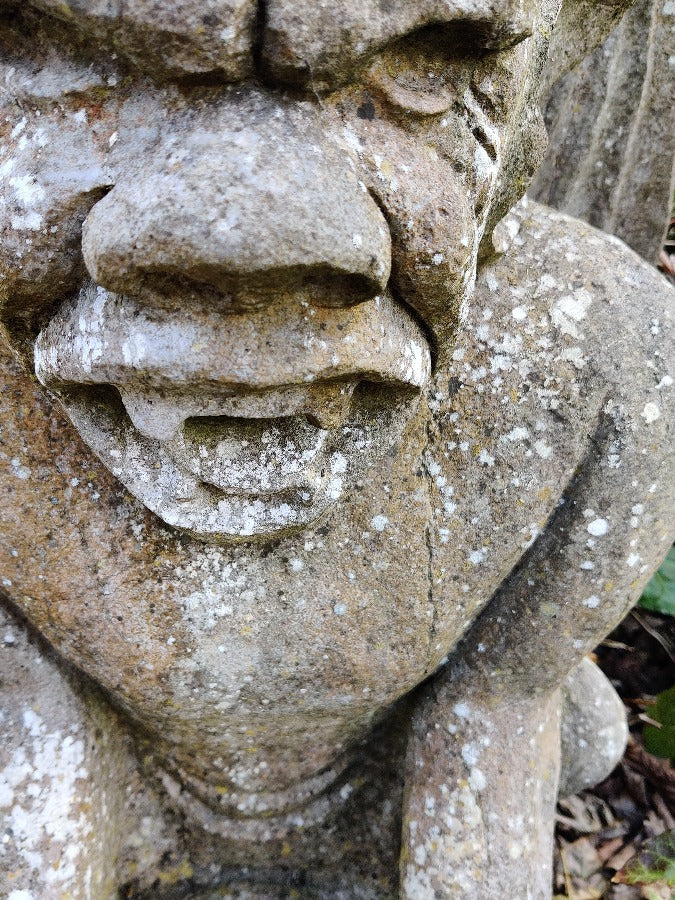 Pair - Hand Carved Stone Statues