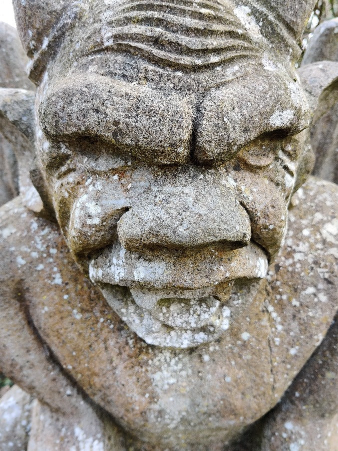 Pair - Hand Carved Stone Statues