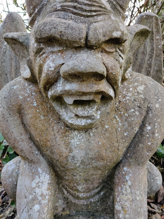 Pair - Hand Carved Stone Statues