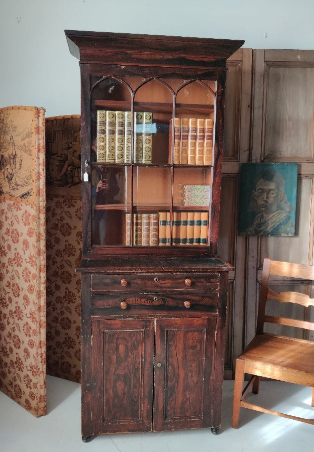 Period Painted Bookcase-Cabinet