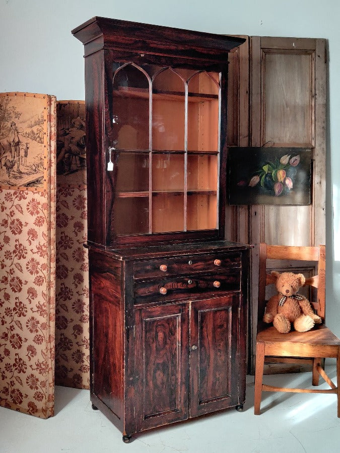 Period Painted Bookcase-Cabinet