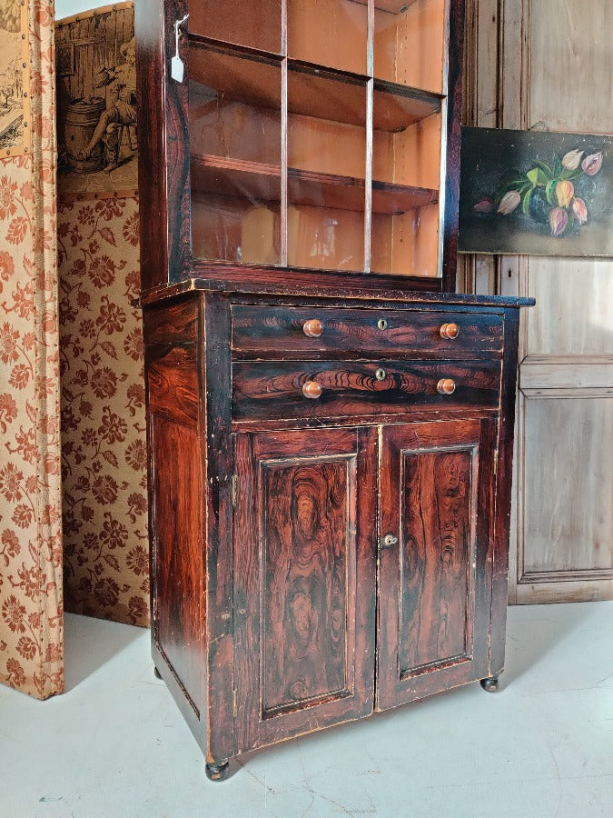 Period Painted Bookcase-Cabinet