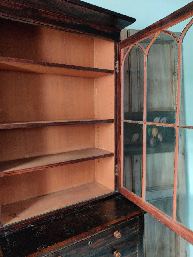 Period Painted Bookcase-Cabinet