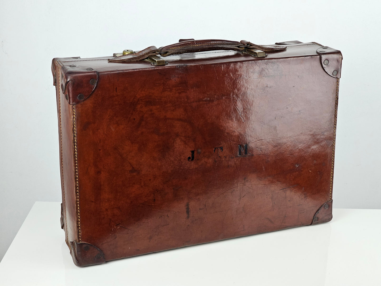 vintage leather suitcase