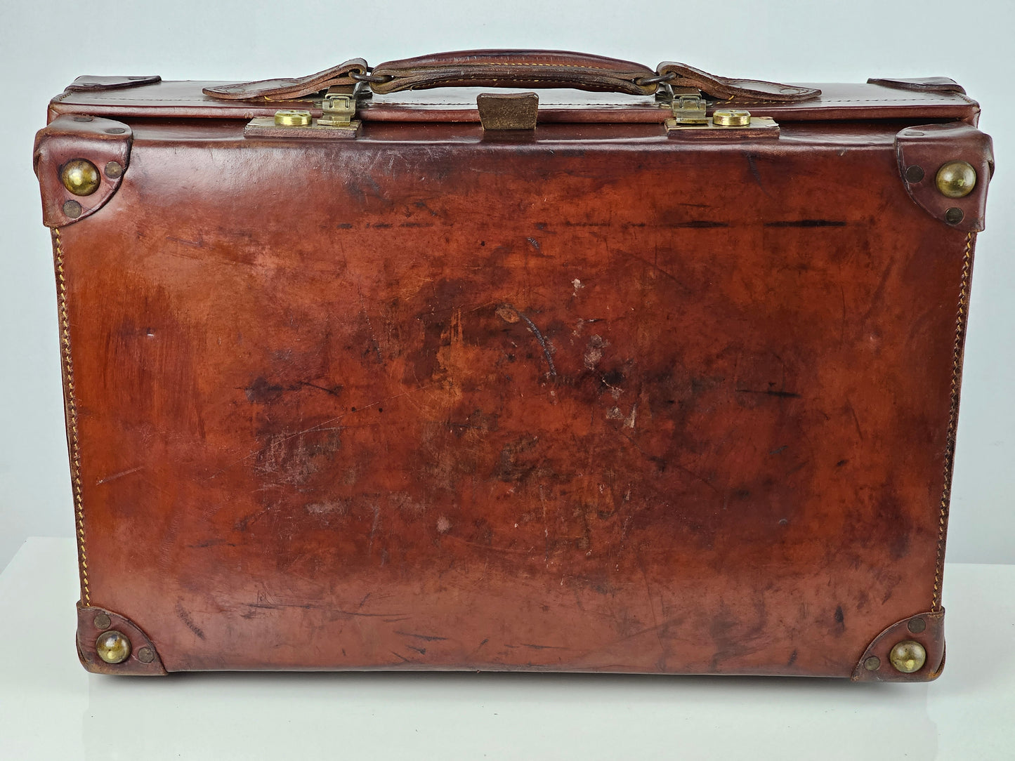 Antique leather suitcase