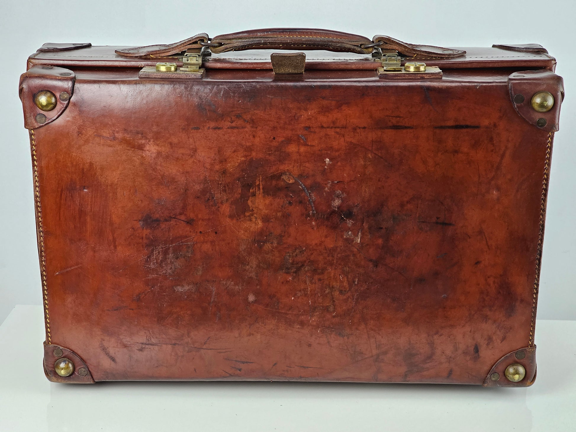 Antique leather suitcase