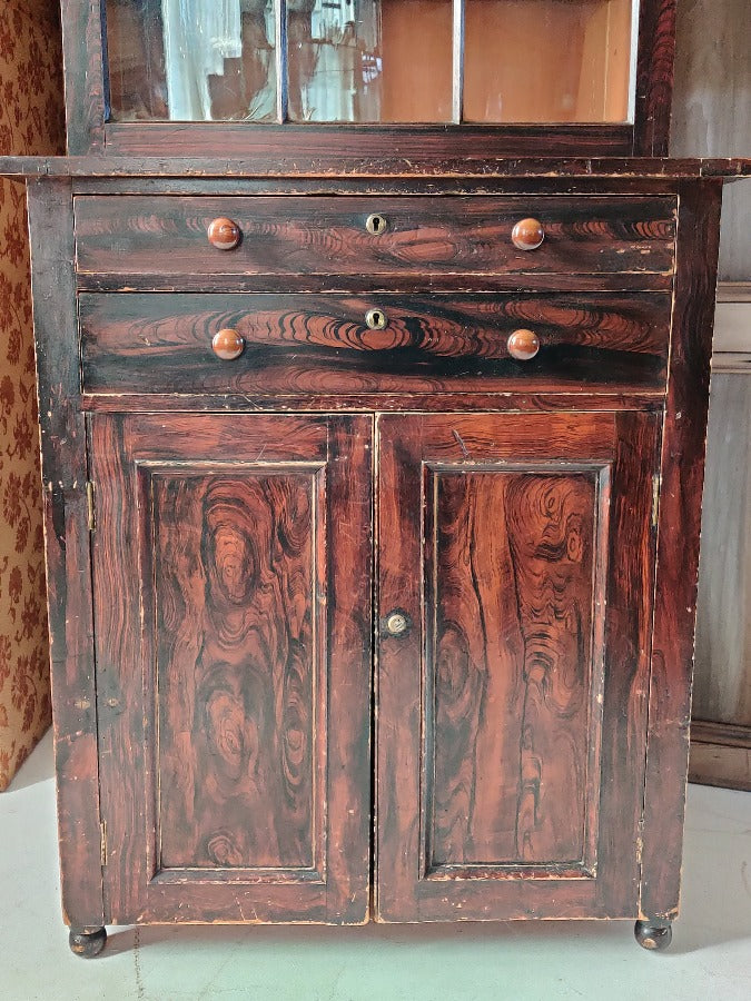 Period Painted Bookcase-Cabinet