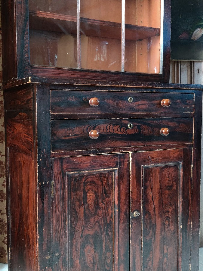 Period Painted Bookcase-Cabinet